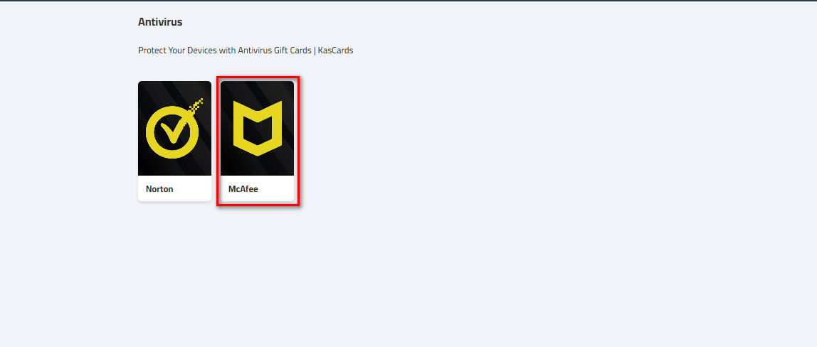 Steps to Purchase McAfee Cards from kascards