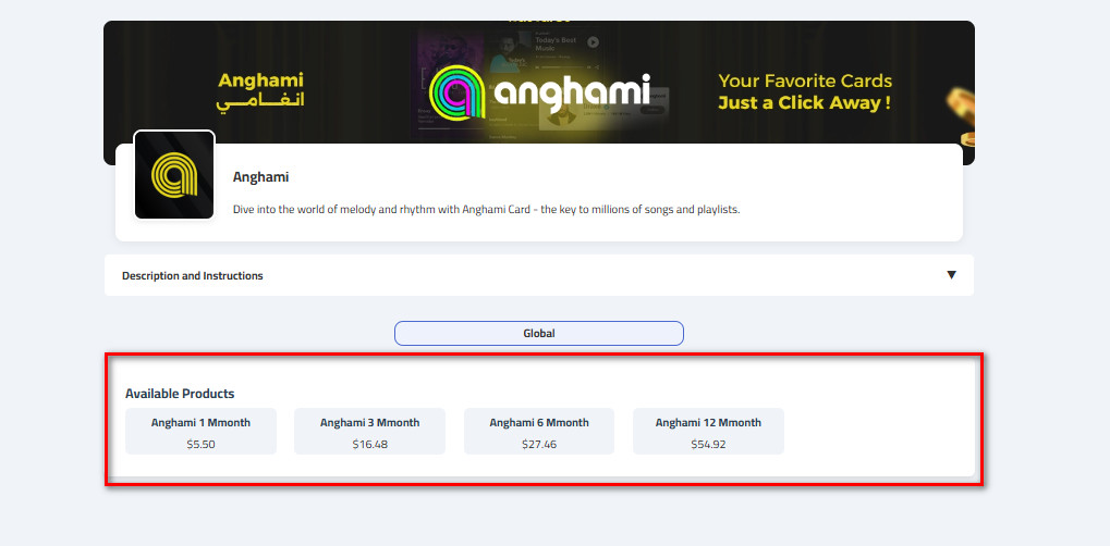 How to purchase Anghami cards from kascards
