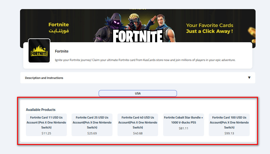 How to buy Fortnite cards from kascards ?