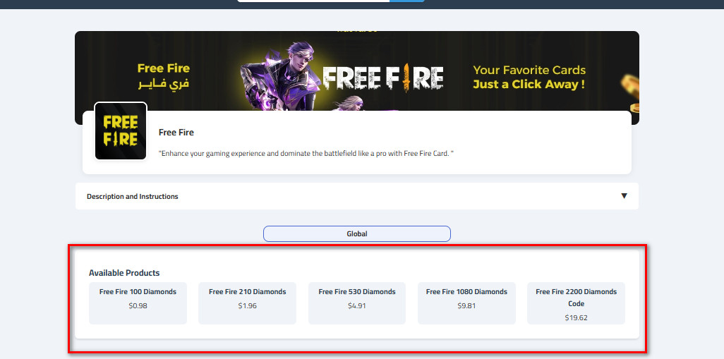 How to buy Free Fire cards from kascards?