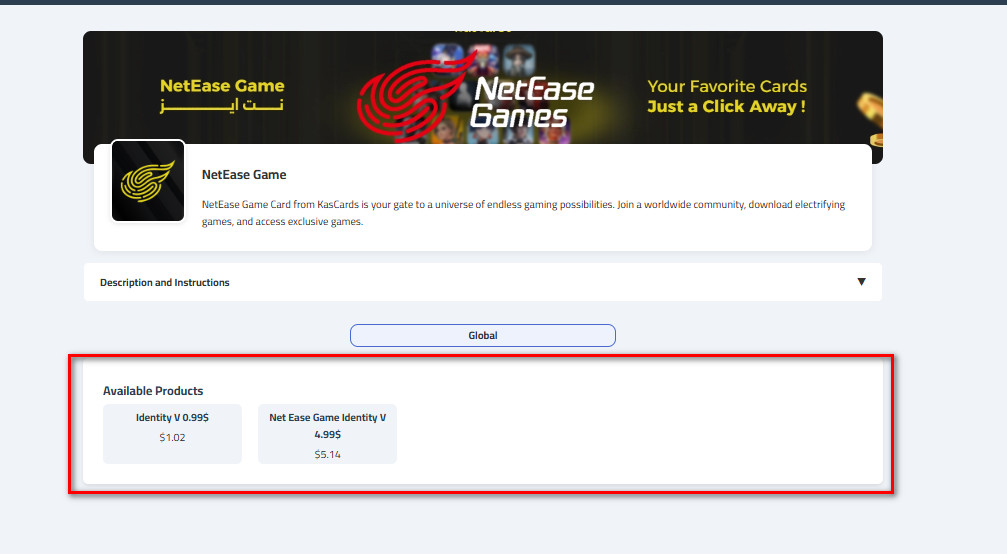 How to buy NetEase Games cards form Kascards