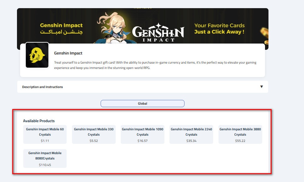 Steps to buy Genshin Impact Cards from kascards store