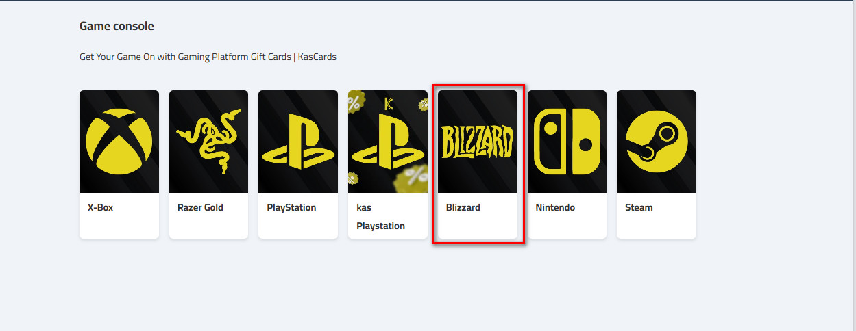 How to buy Blizzard cards from kascards
