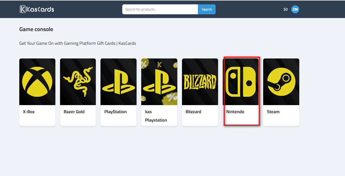 How to buy Nintendo cards from kascards