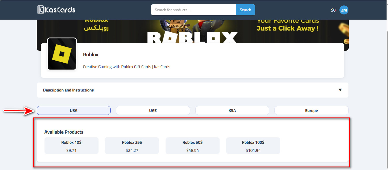 How to buy Roblox cards via kascards