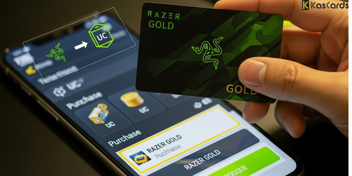 What is the method for exchanging a Razer Gold card for PUBG UC?